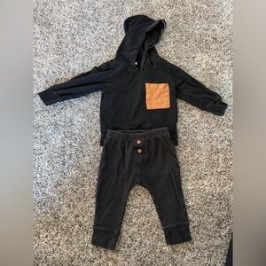 Carter's Black and Brown Kids Hoodie and Joggers Set
